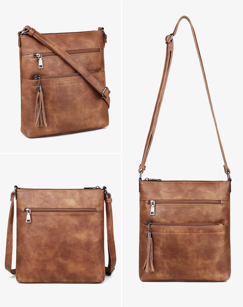 MASINTOR Crossbody Purses for Women, Multi Pocket Casual Crossbody Bag, Adjustable Strap Shoulder Bag with Tassel - Image 5